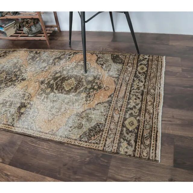1970s Turkish hand-knotted runner rug 83x375