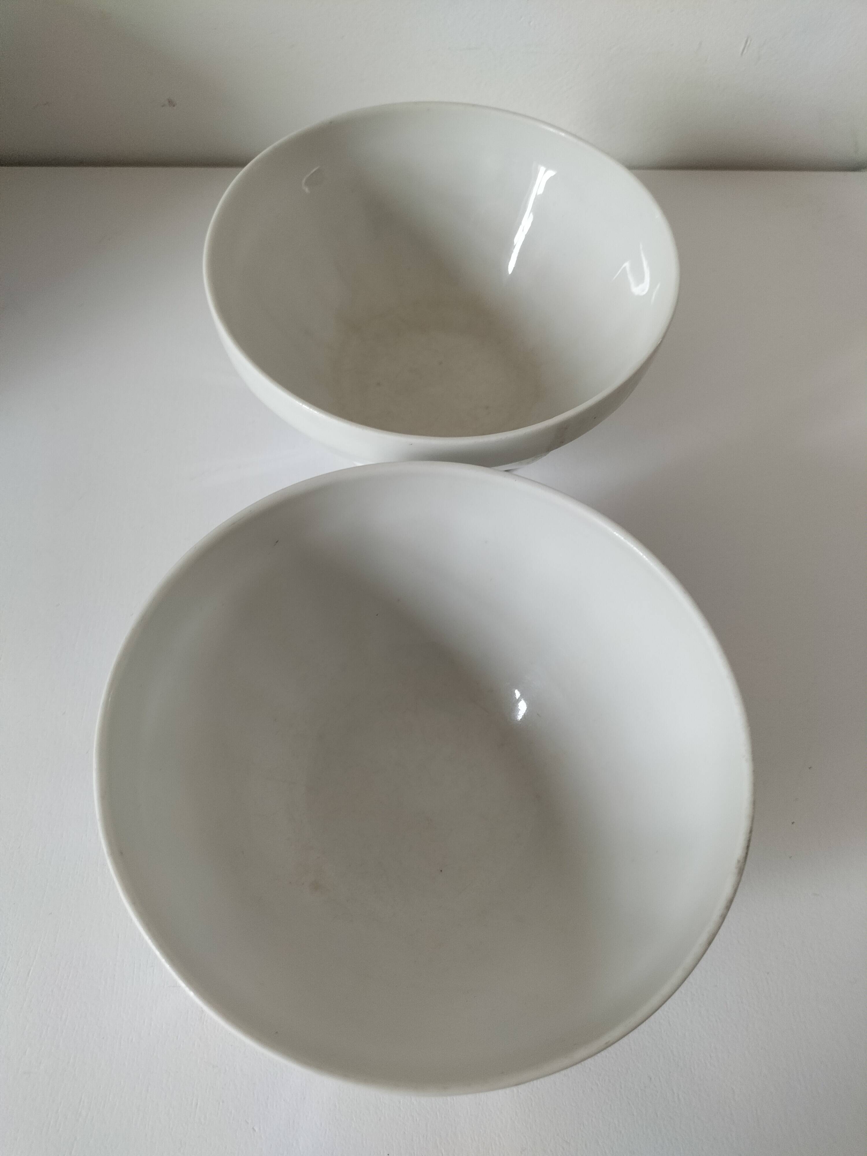vintage faceted farmhouse duo of bowls