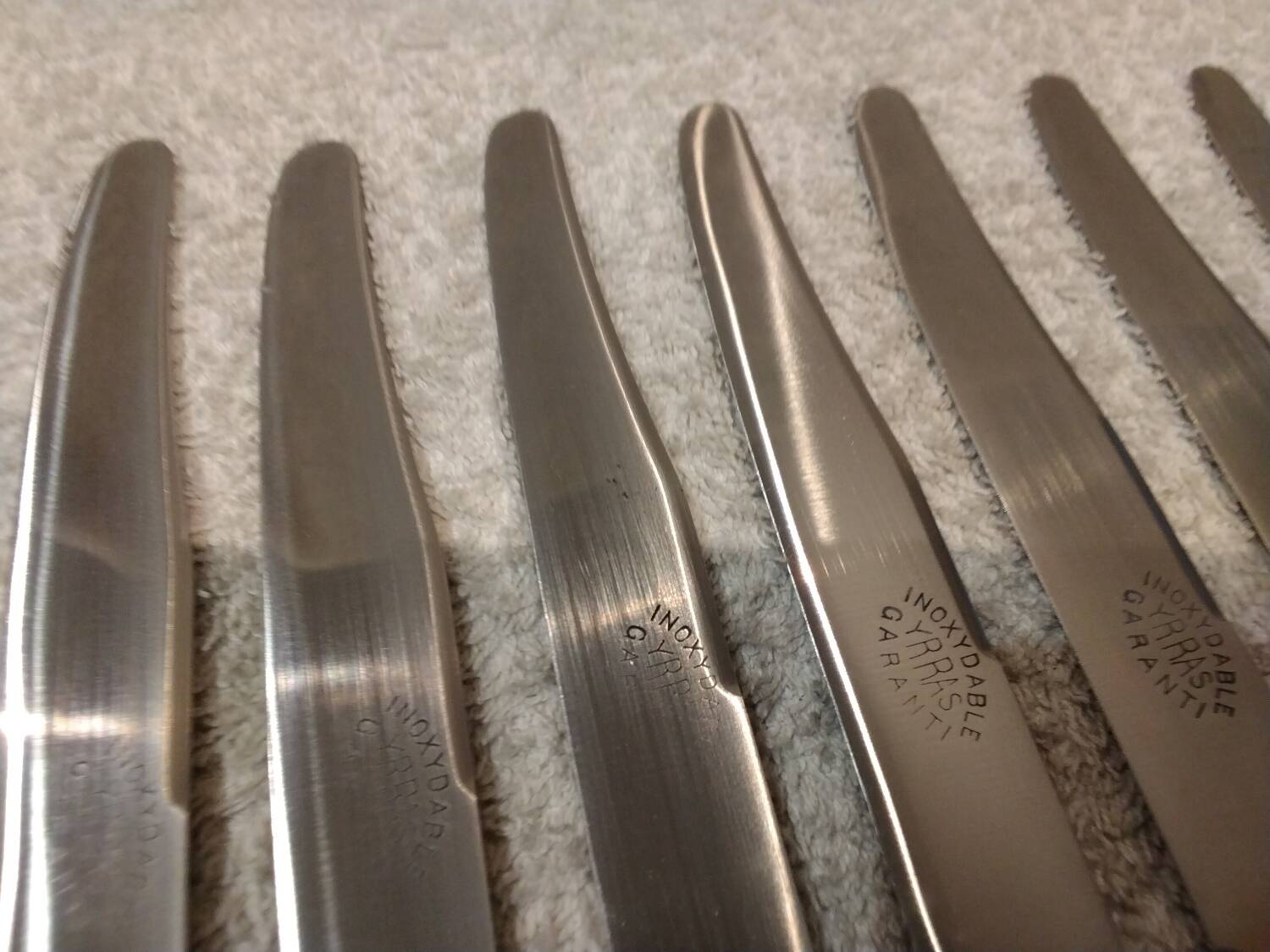 12 silver-plated metal table knives yrras style louis xvi