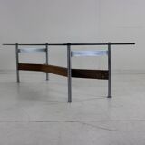 Table basse design des années 60 en palissandre et verre par Rudolf Glatzel pour Fristho