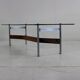 Glass and rosewood coffee table in a 1960s design by Rudolf Glatzel for Fristho