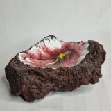 Empty pocket in vintage enamelled lava stone, 20 cm