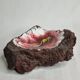 Empty pocket in vintage enamelled lava stone, 20 cm