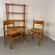 Vintage oak and rush chairs by J Van Heuvel for Advorm, 1950s, set of 2