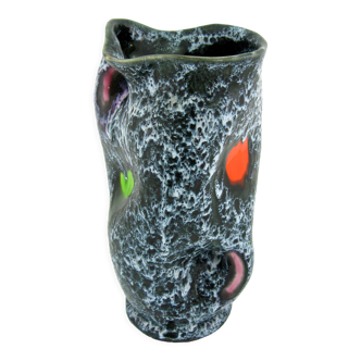 Vase en céramique émaillée LUC Vallauris France vintage années 50