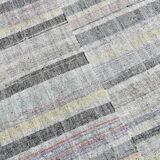 7x10 Yellow Black Striped Vintage Rug, 220x304Cm