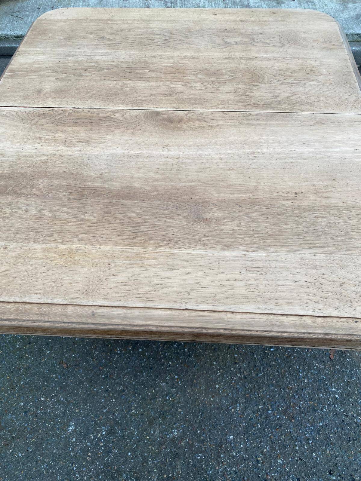 Restored Art Deco dining table in solid oak, 1940