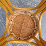 High bar stool in woven rattan