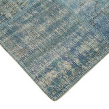 Hand-Knotted Anatolian Contemporary 176 cm x 243 cm Blue Patchwork Carpet