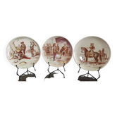 3 assiettes en faïence Creil et Montereau