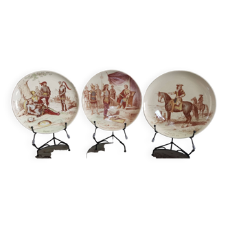 3 Creil and Montereau earthenware plates