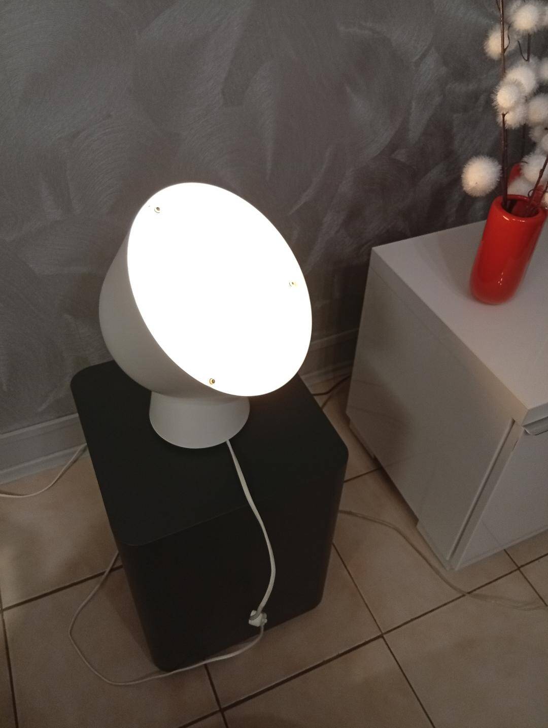 White metal floor lamp by ola whilborg for ikea 2000s
