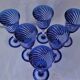 Cristal d'Arques - 6 Wine glasses model Blue Waltz - Double layer crystal