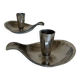 Pair of Atla Denmark Scandinavian candlesticks in silver metal