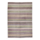 Tapis kilim turc à motifs tribaux géométriques gris et anthracite, 153 x 220 cm
