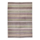 Tapis kilim turc à motifs tribaux géométriques gris et anthracite, 153 x 220 cm