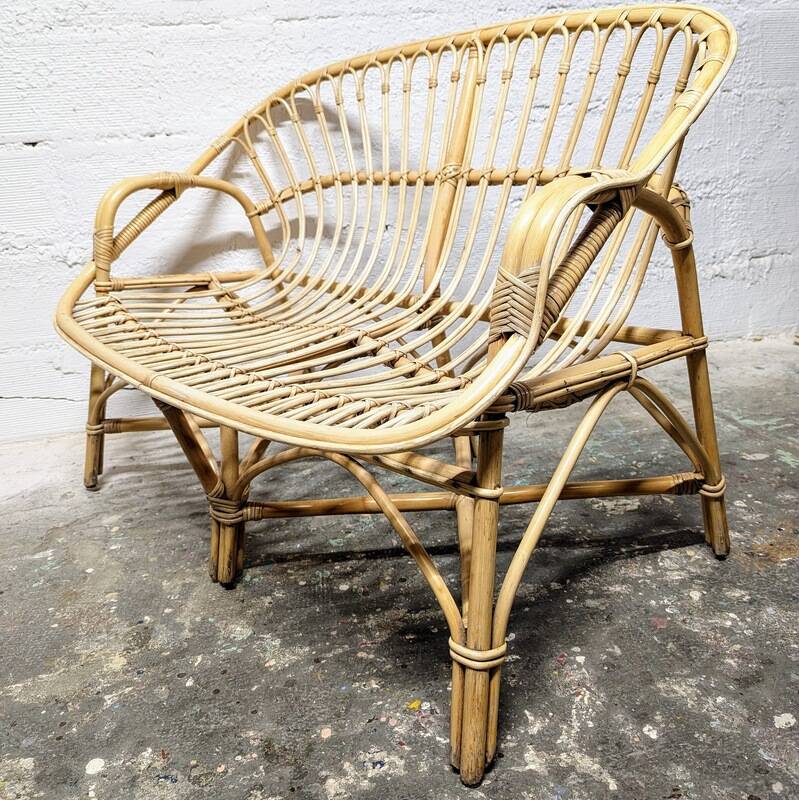 Rattan bench