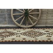 1970s Vintage Turkish Hand-Knotted Wool Cotton Beige Runner Rug 92x355