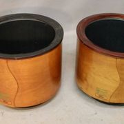 Pair of flower pot covers with interior.