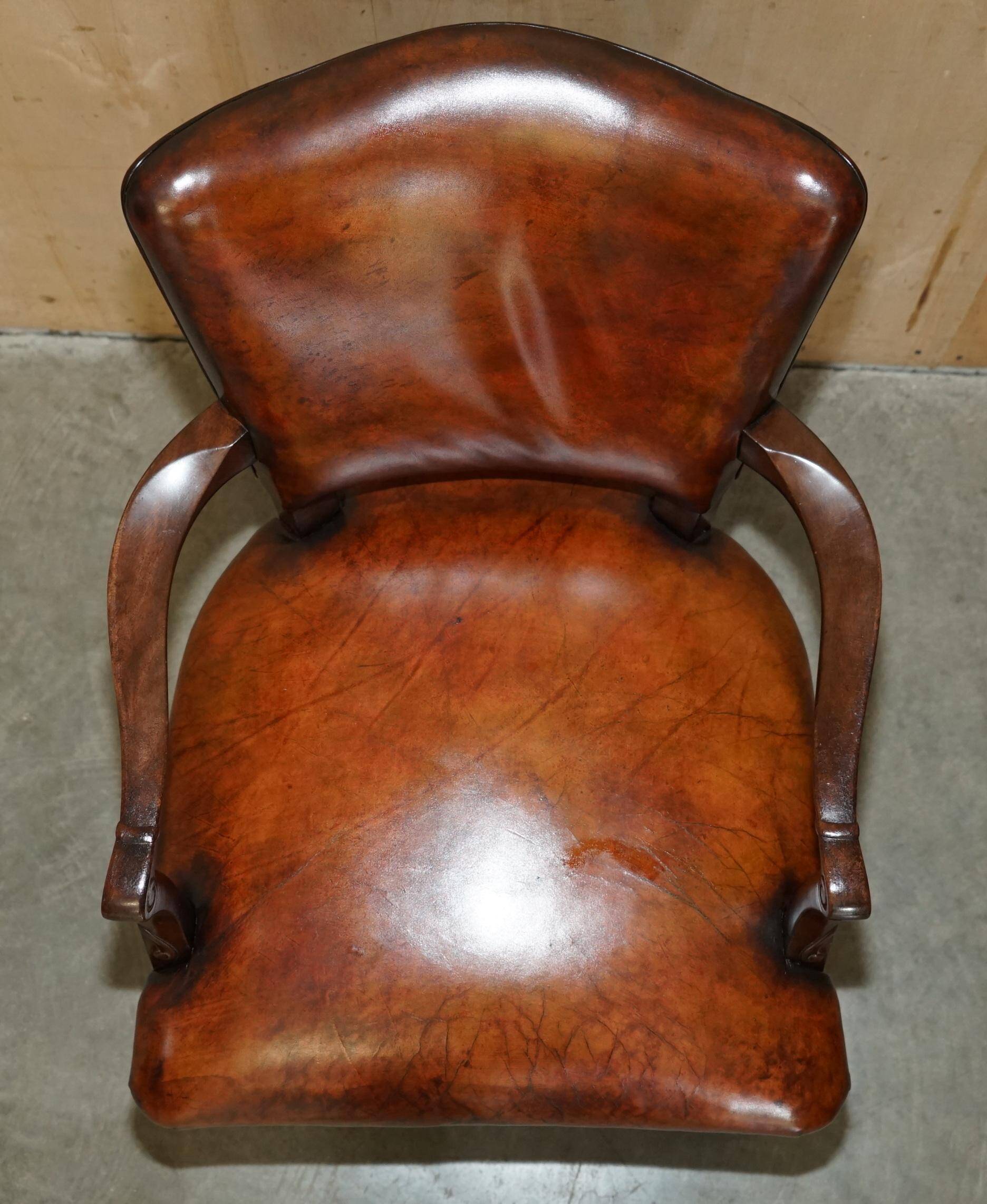 Restored leather office chair, Victorian era
