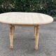 Renovated oval extendable round table in raw wood 115-160cm