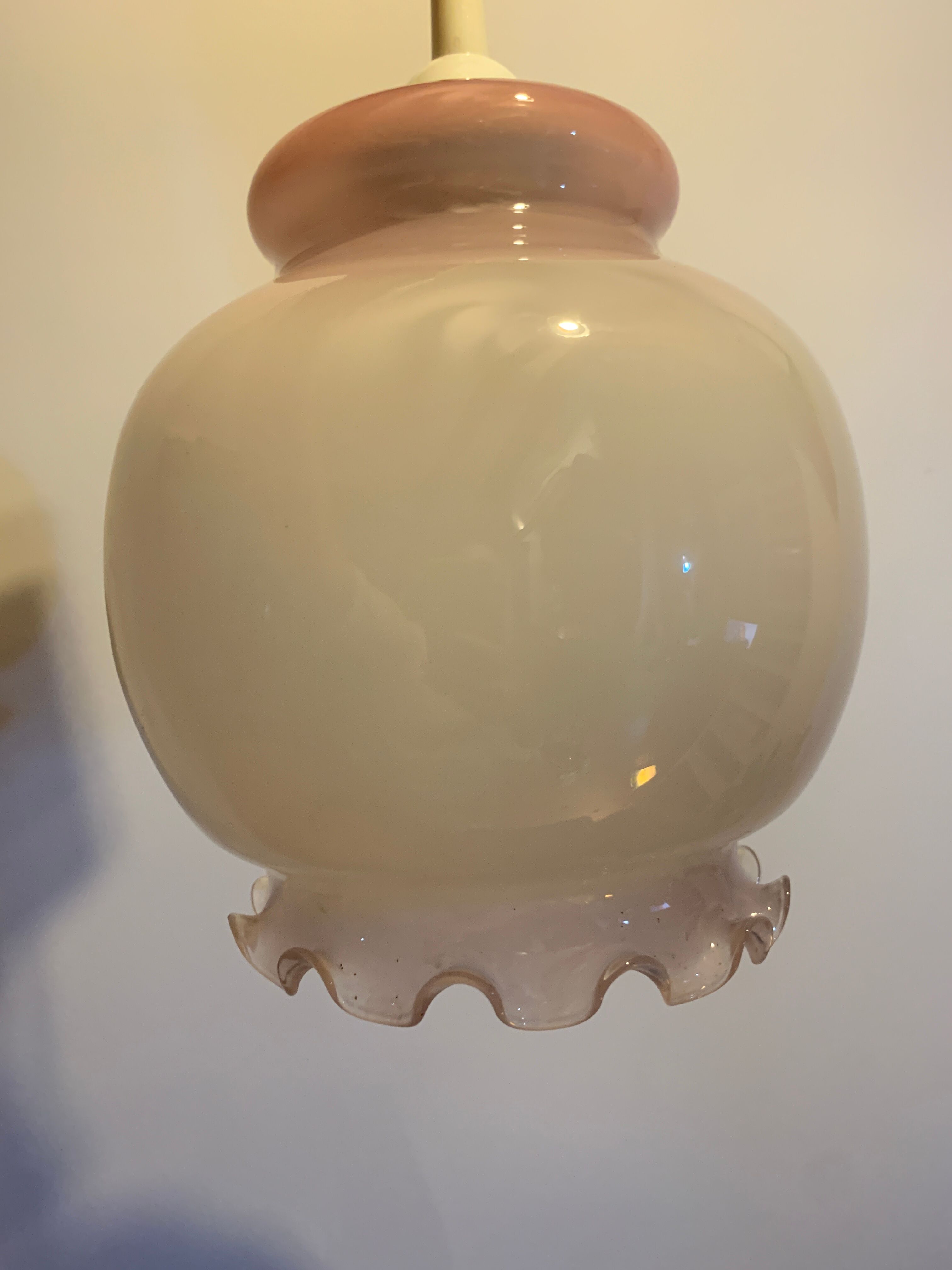 Vintage pink opaline pendant light
