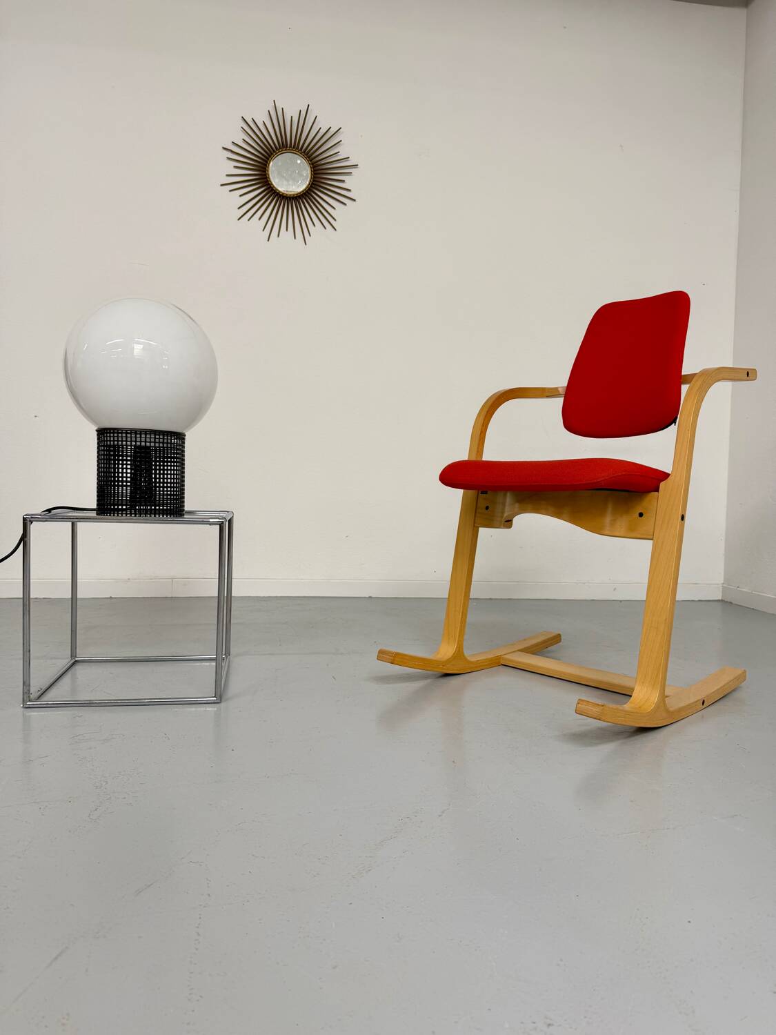 Stokke Varier Actulum red Scandinavian design rocking chair