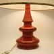 Large vintage red ceramic lamp