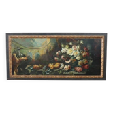 Nature morte, grande peinture à l'huile sur toile, Italie, 19e siècle