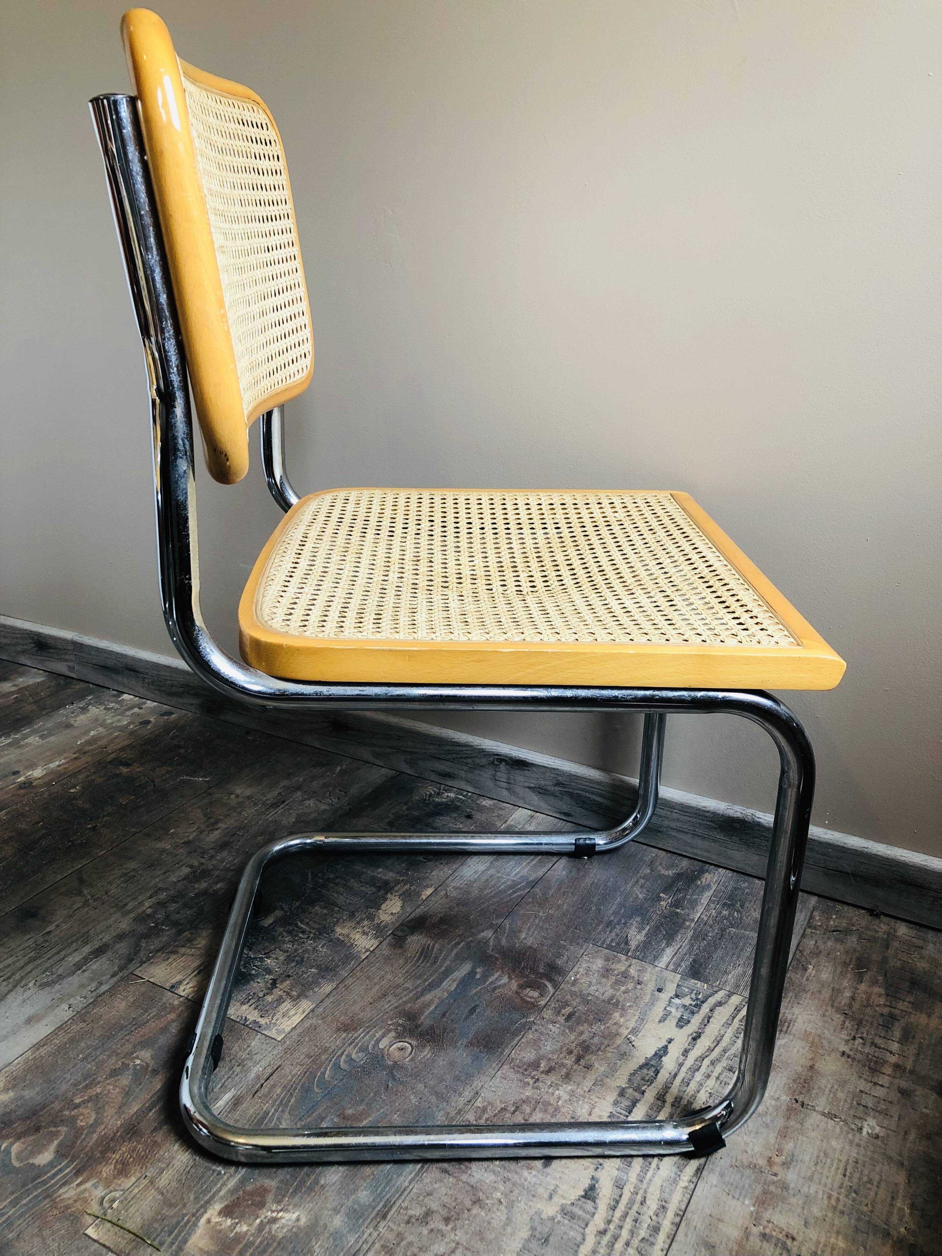 6 chaises B32  de Marcel Breuer - fabrication italienne