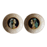 Set of two earthenware plates from Pesaro, Italy, early 20th century.