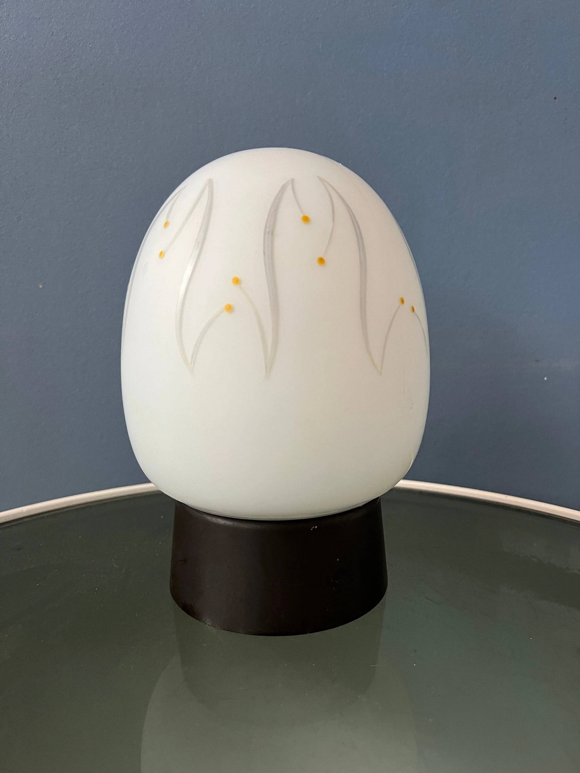 Plafonnier vintage en forme d’œuf Thabur avec motif décoratif