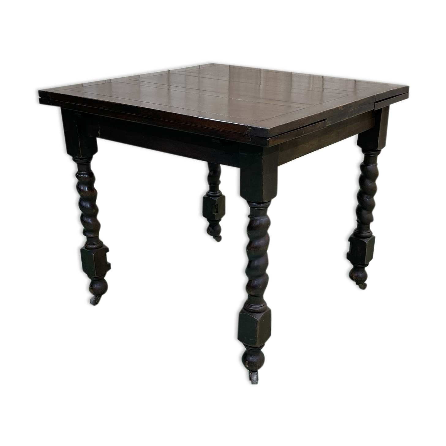 table anglaise en chêne des années 1930 avec 2 allonges
