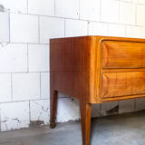 Glass and brass rosewood buffet by Esposizione Permanente Mobili Cantù Italia Anni '70