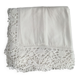 Old linen pillowcase, crocheted steering wheel