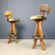 Set of 4 vintage brutalist bar stools, 1960s