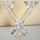 Pair of candlesticks, candelabra, crystal signed Villeroy & Boch, design and chic