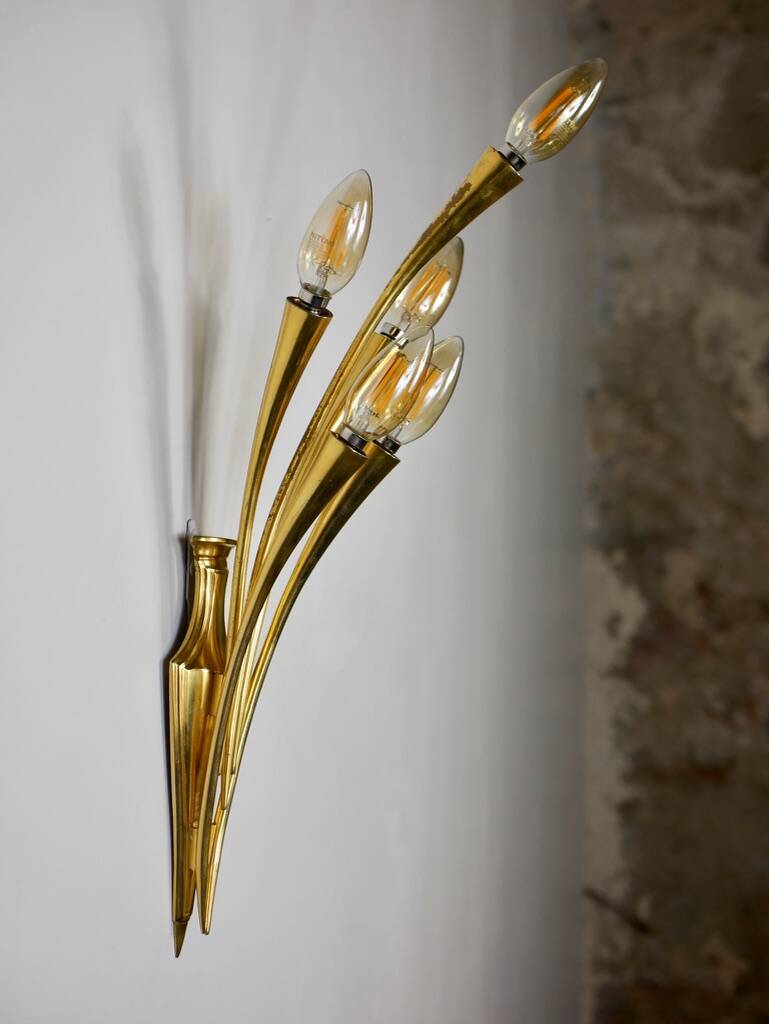 Oscar Torlasco brass wall lamp for Lumi Milano, 1950s
