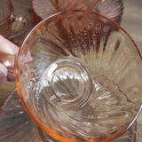 Set of 6 Rosaline Coffee Cups with Saucers in Translucent Glass
