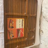 Meal tray dressx wood household with vintage compartments 1970
