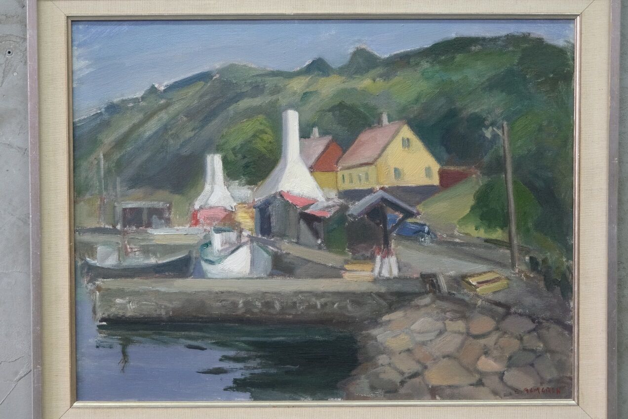 Erik Almgren, Swedish Modern Landscape, 1960s, Oil on Canvas, Framed