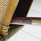 Bamboo shelf & green rattan