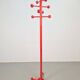 Vintage Red Stained Beech Coat Rack with Balls, 1970s