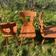 Three solid wood chairs