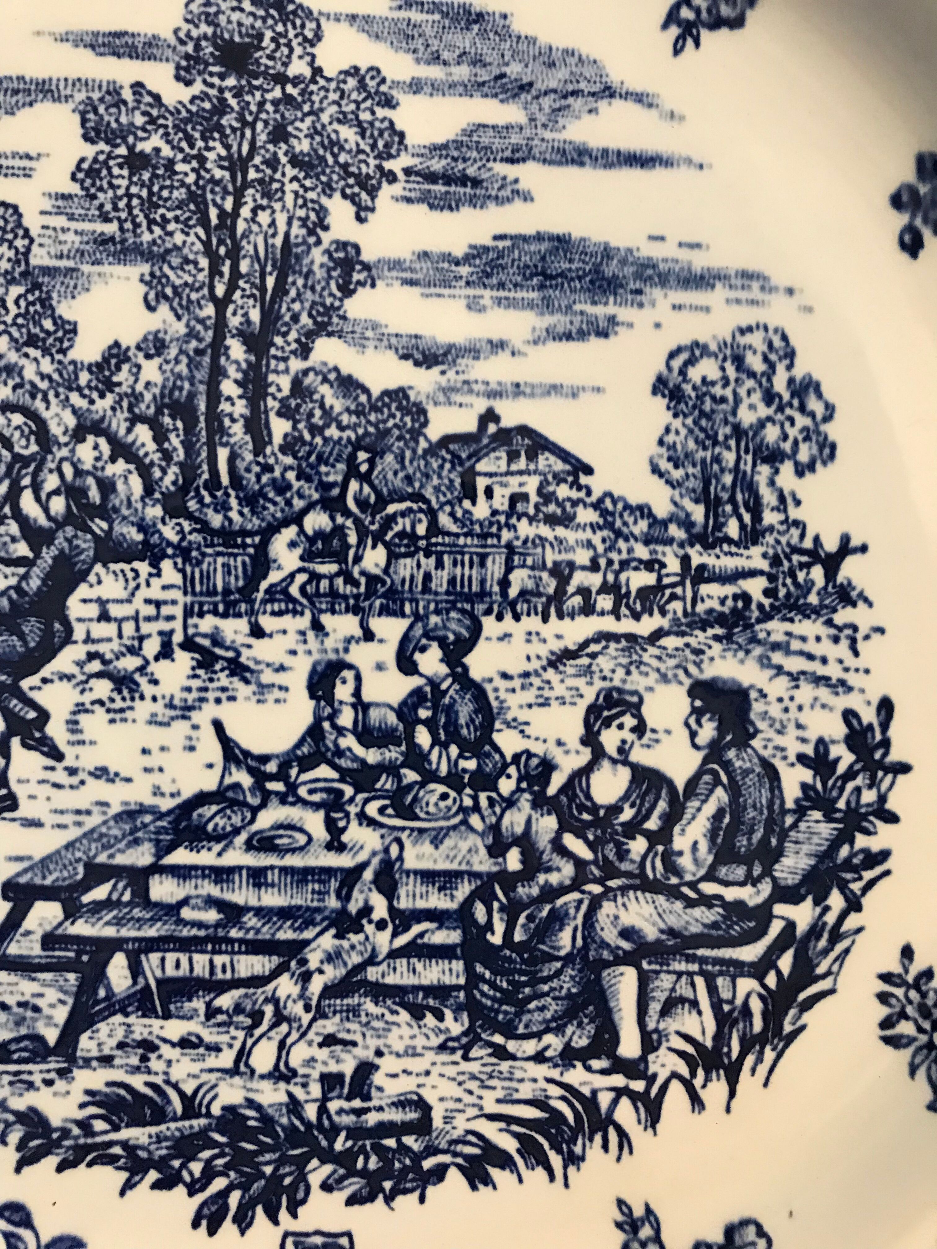 Plate flat canvas of Jouy