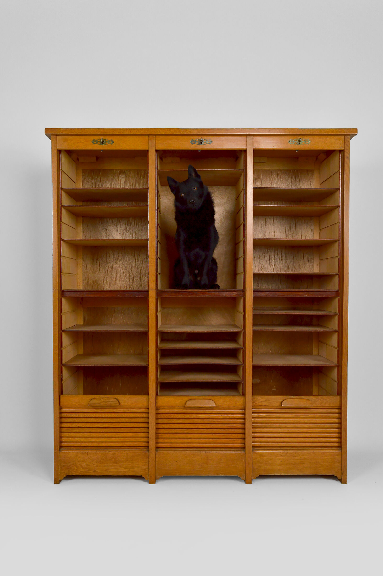 Large notary furniture with curtains by G.M. Radia, circa 1920