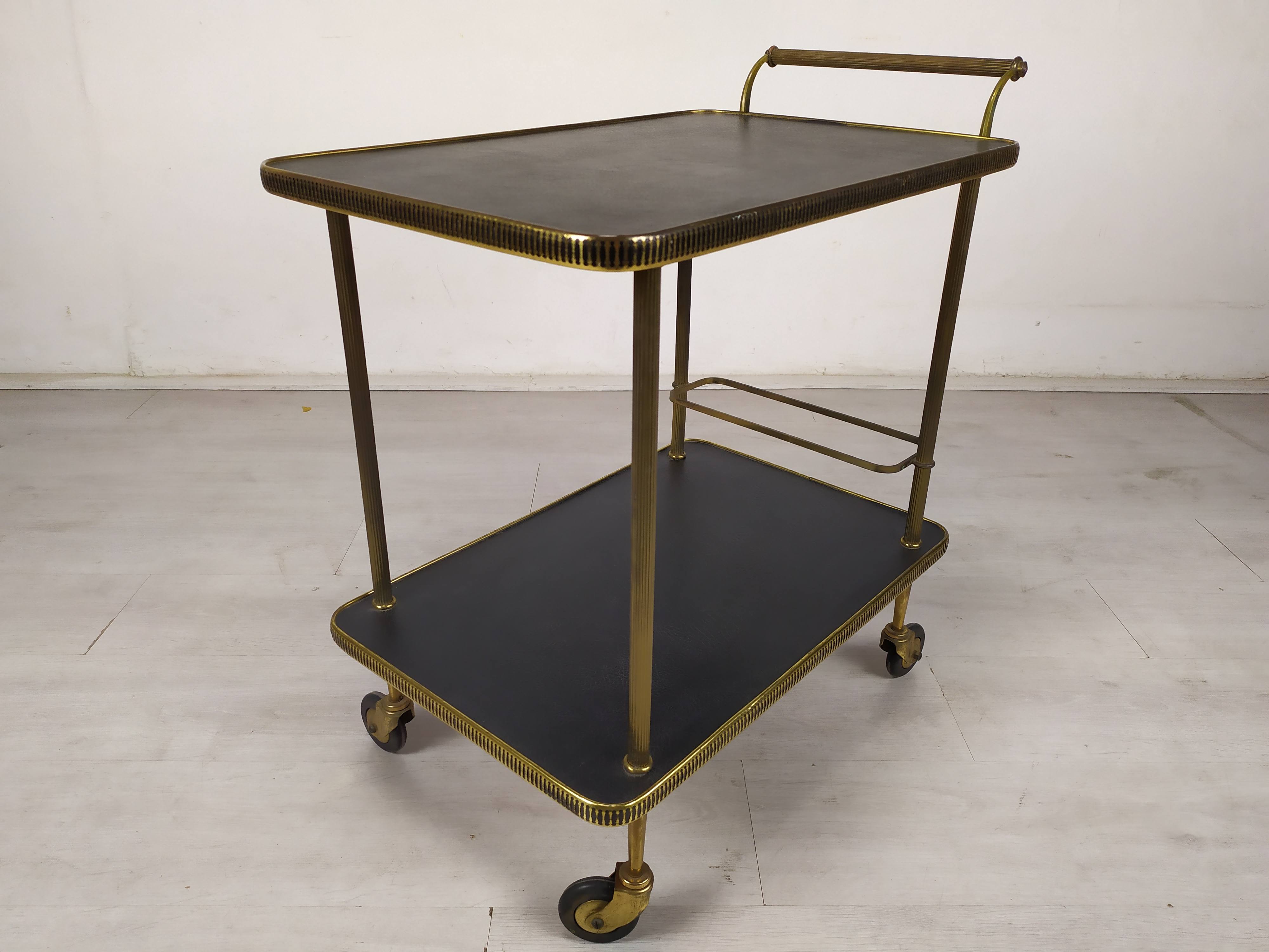 Vintage brass bar service