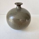 Glazed ceramic ball vase soliflore, unsigned.