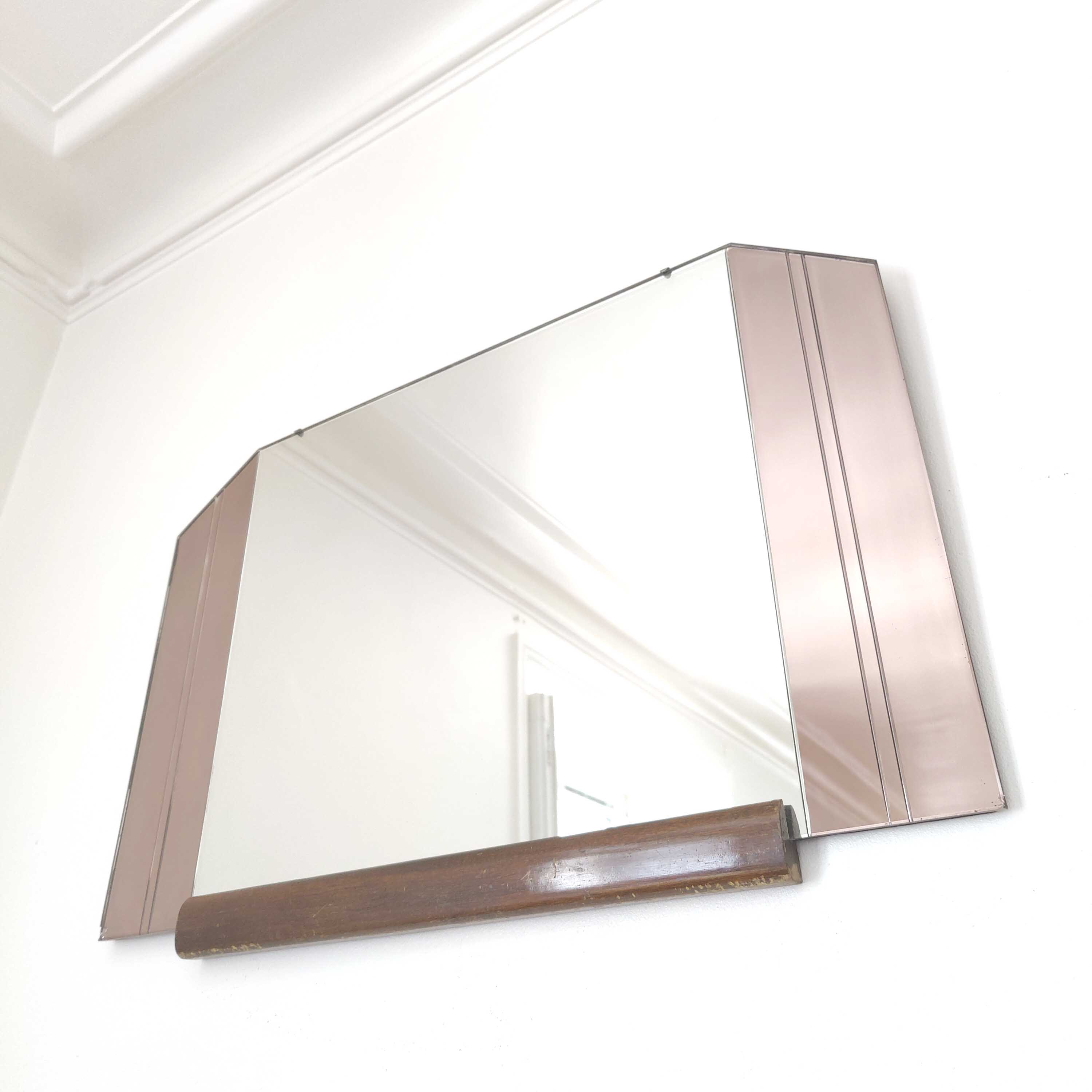 Hexagonal art deco mirror 70x47cm
