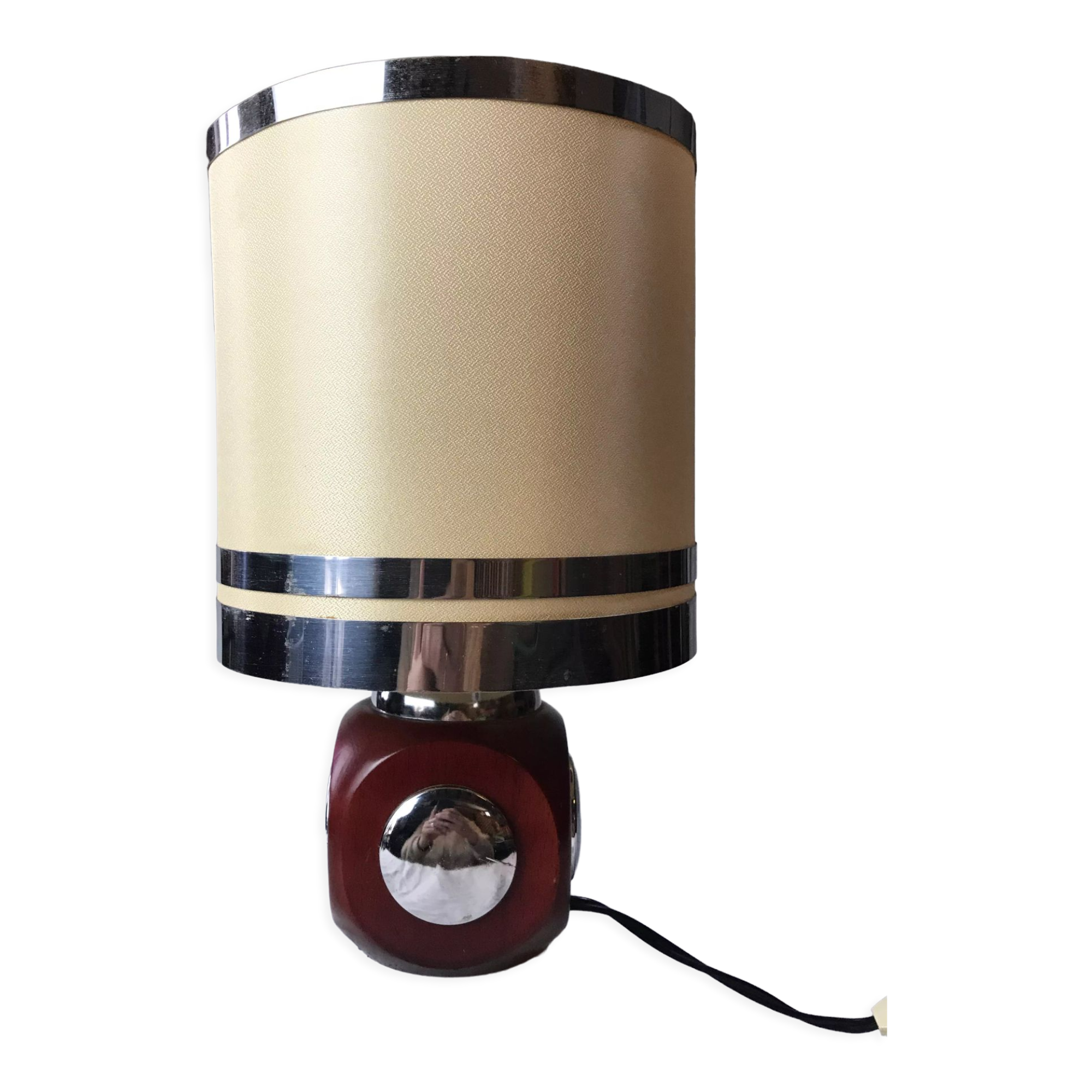 70' lamp in wood and chrome